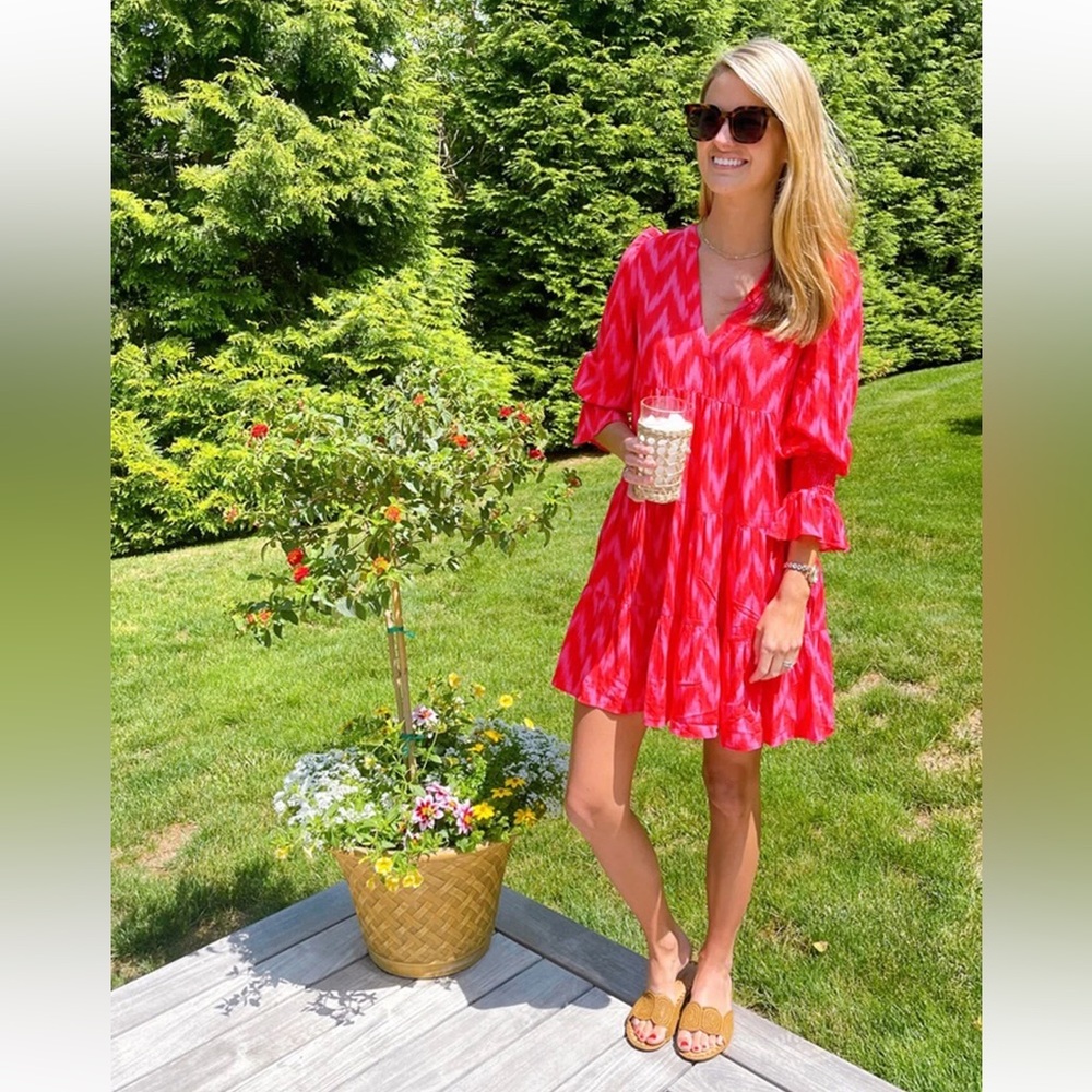 Tuckernuck Pomander Place Pink Ikat Dress